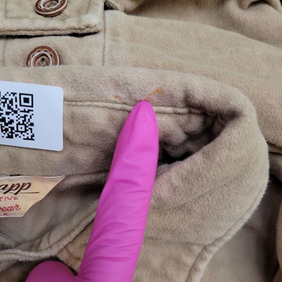 Vintage 70s MOD Hippie Jacket Womens Large 22x26 Beige - Picture 9 of 13